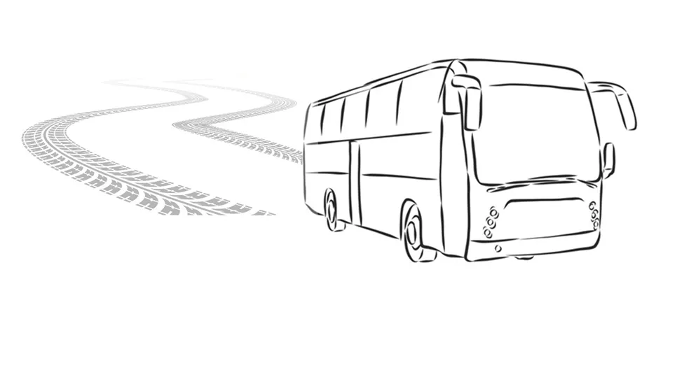 Bus ze śladem przejechanej trasy